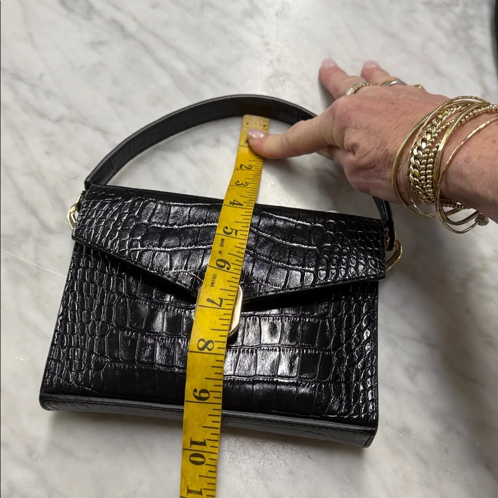 Anine Bing Colette Black Croc Embossed Mini Bag - Picture 10 of 11